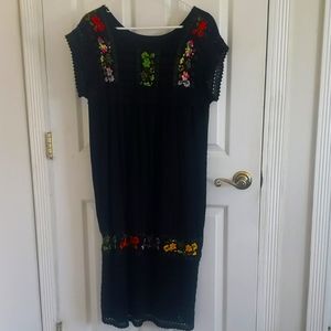 Multicolored Mexican Maxi Dress Large